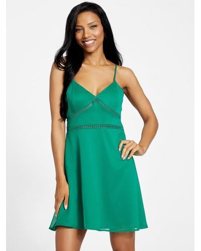 Guess Factory Mira Chiffon Mini Dress - Green