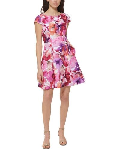 Jessica Howard Floral Cap Sleeves Fit & Flare Dress - Pink