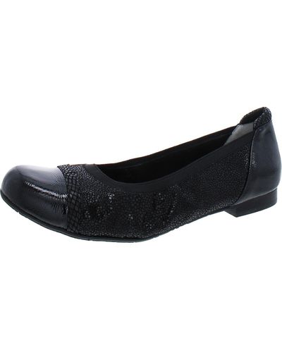 Ros Hommerson Ronnie Faux Leather Dressy Ballet Flats - Black