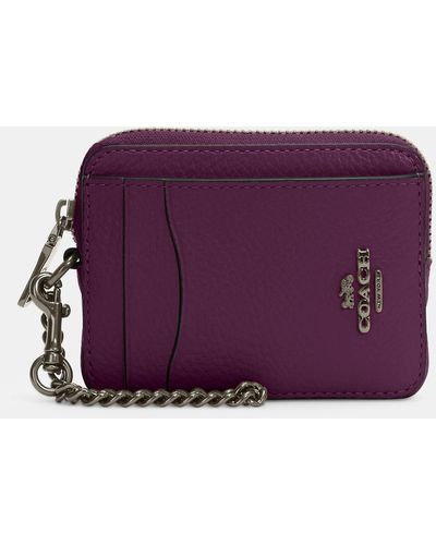 COACH Zip Card Case - Purple