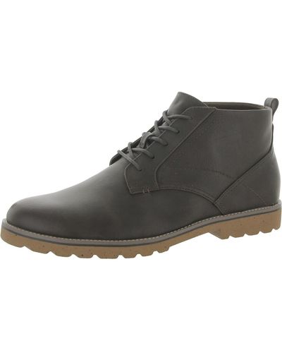 Dr. Scholls Lancer Faux Leather Work Ankle Boots - Gray