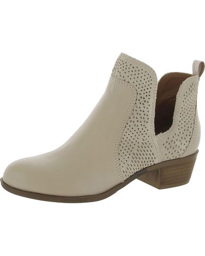 Lucky Brand Belgon Leather Ankle Ankle Boots - Natural