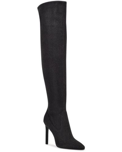 Nine West Tacy 3 Faux Leather Side Zip Over-the-knee Boots - Black