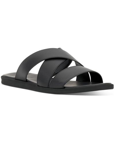 Vince Camuto Waely Round Toe Slip On Slide Sandals - Black