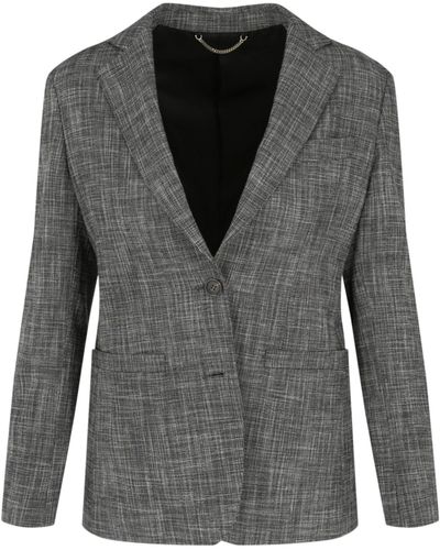 Ferragamo Wool-blend Single Breasted Blazer - Gray