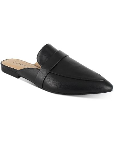 Esprit Jade Faux Leather Pointed Toe Loafer Mule - Black