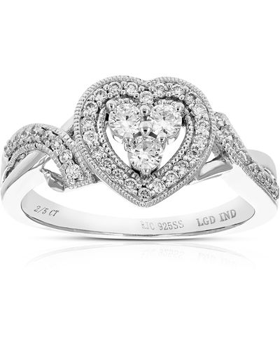 Vir Jewels 3/8 Cttw Round Lab Grown Diamond Engagement Ring .925 Sterling Prong Set - Gray