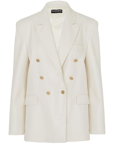 Nocturne Double-breasted Jacket - White