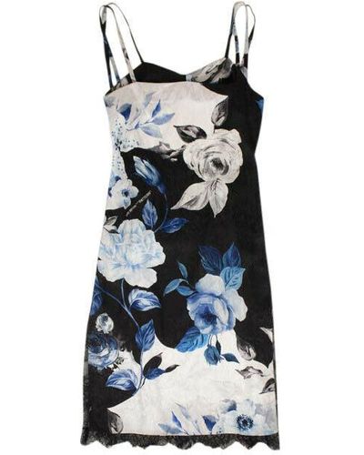 Off-White c/o Virgil Abloh Rose Print' Slip Dress - Multicolored - Black