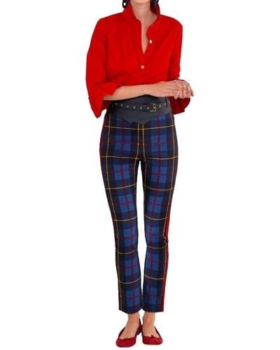 Gretchen Scott Pull On Pant - Plaidly Cooper - Red