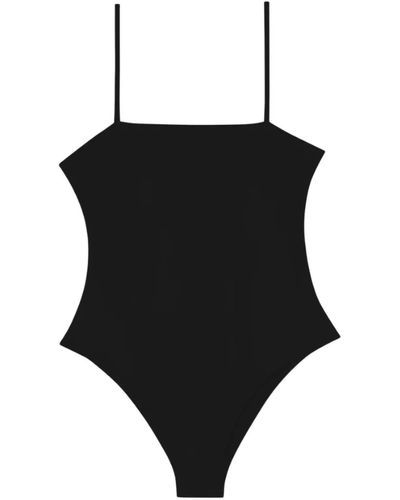 Mikoh Swimwear Malta One Piece Suqare Neck In Noir - Black