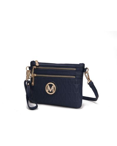 MKF Collection by Mia K Roonie Milan "m" Signature Crossbody Wristlet - Blue