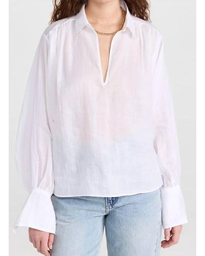 FRAME Keyhole Popover Top In White