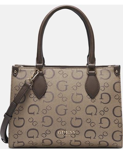 Guess Factory Oak Park Enlarged Print Small Carryall - Brown
