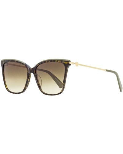 Longchamp Square Sunglasses Lo683s Tortoise/green/gold 56mm - Black