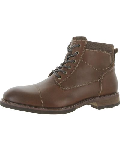 Florsheim Lodge Leather Cap Toe Combat & Lace-up Boots - Brown