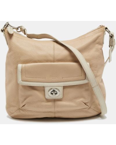 COACH Light Leather Penelope Hobo - Natural