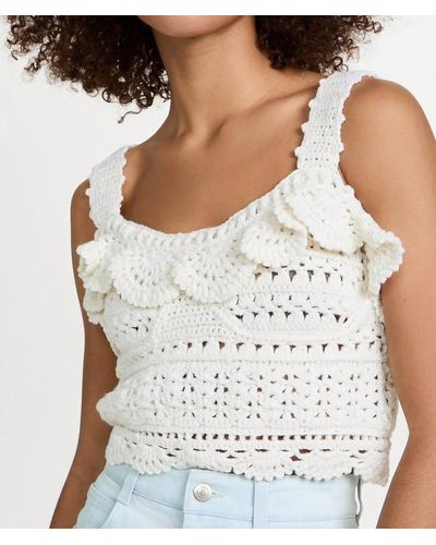 Sea Rylee Crochet Cropped Tank - White