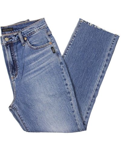 Jag Jeans Highly Desirable High-rise Destroyed Straight Leg Jeans - Blue