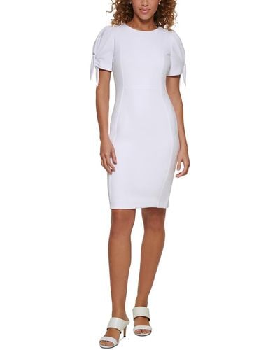 Calvin Klein Petites Panel Knee-length Sheath Dress - White