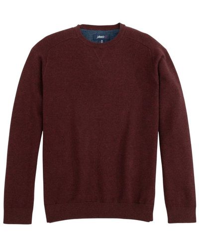 Johnnie-o Medlin Cotton Blend Crewneck Sweater - Red