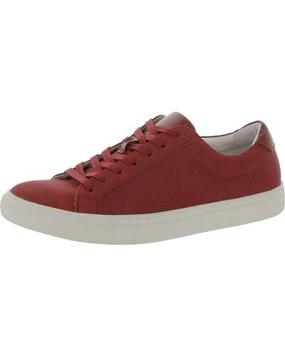 Alfani Grayson Faux Suede Round Toe Casual And Fashion Sneakers - Red