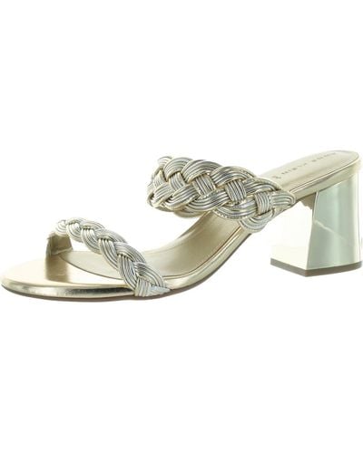 Anne Klein reggie Faux Leather Slip-on Slide Sandals - Metallic