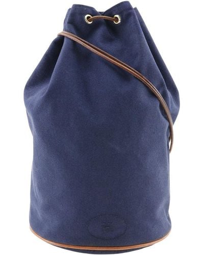 Hermès Polochon Cotton Backpack Bag (pre-owned) - Blue