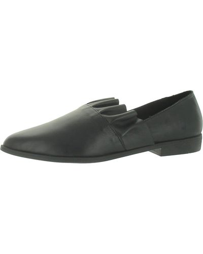 BUENO Burcu Leather Ruffled Loafers - Black
