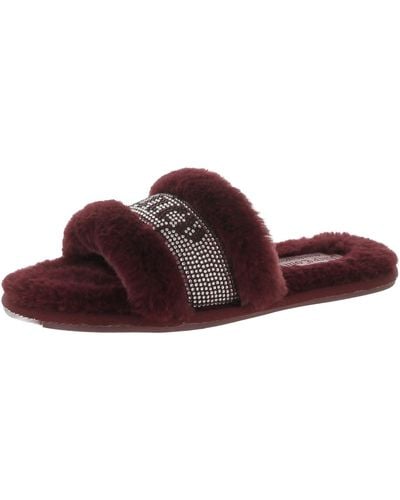 Juicy Couture Gravity Faux Fur Slip-on Slide Slippers - Brown