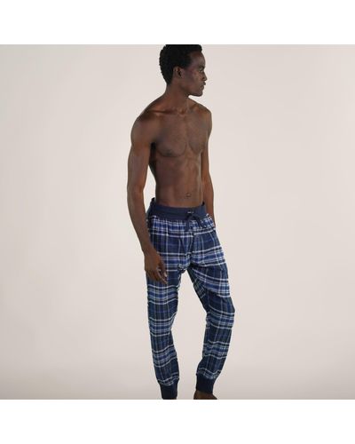 Members Only Flannel Lounge Pants in Blue for Men