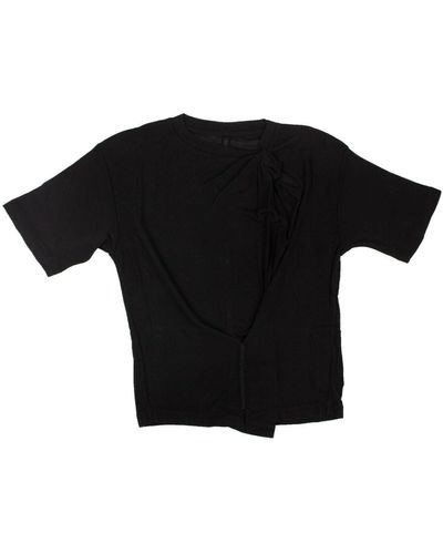 Unravel Project Silk Pintuck T-shirt - Black