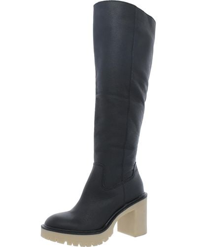 Dolce Vita Block Heel Tall Knee-high Boots - Black