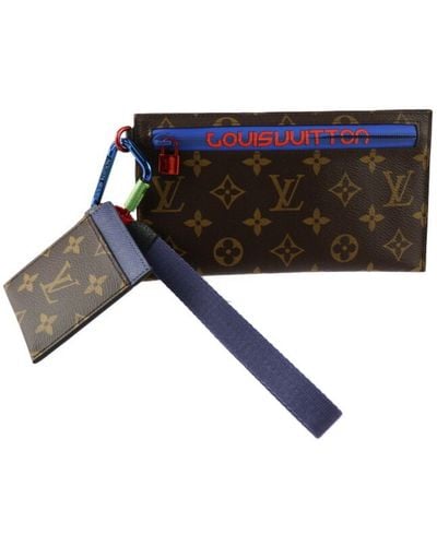 Louis Vuitton Pochette Ruban Canvas Clutch Bag (pre-owned) - Blue