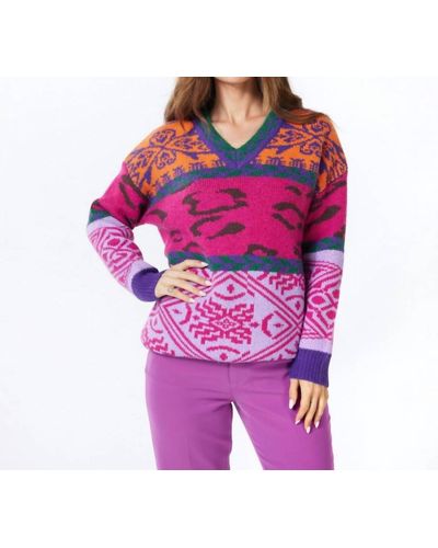 EsQualo Sweater Jacquard Colored - Purple
