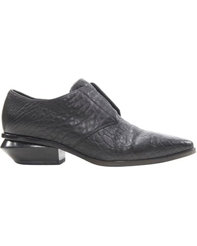 T By Alexander Wang Alexander Wang Ines Oxford Black Leather Laceless Brogue - Gray