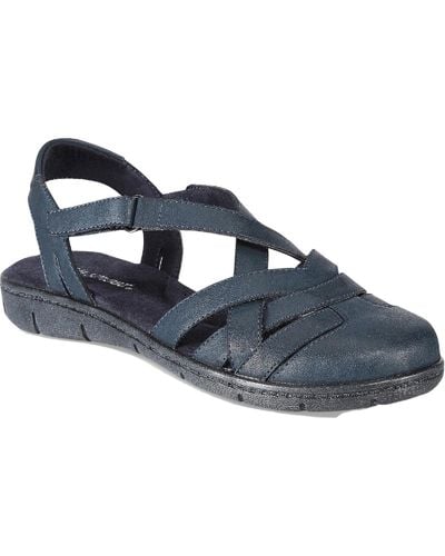 Easy Street Garrett Faux Leather Closed Toe Slingback Sandals - Blue