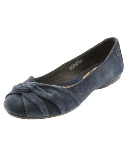 Born Lilly Knot-front Suede Ballet Flats - Blue