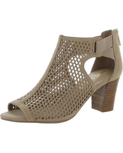 Unisa Cut-out Open Toe Ankle Boots - Natural