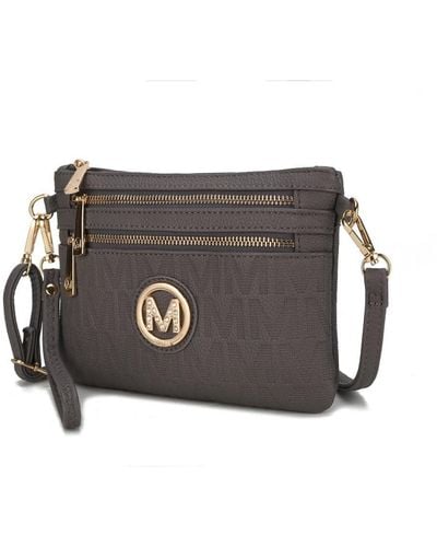 MKF Collection by Mia K Roonie Milan "m" Signature Crossbody Wristlet - Brown