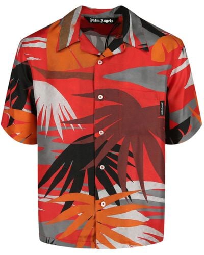 Palm Angels Hawaiian Bowling Shirt - Red