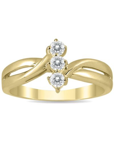 Monary 1/4 Carat Tw Three Stone Diamond Ring - Metallic