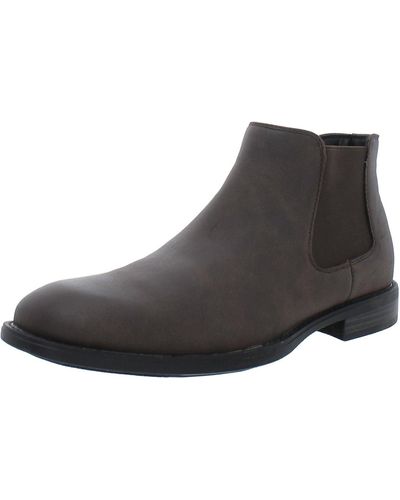 Madden Faux Leather Chelsea Boots - Brown