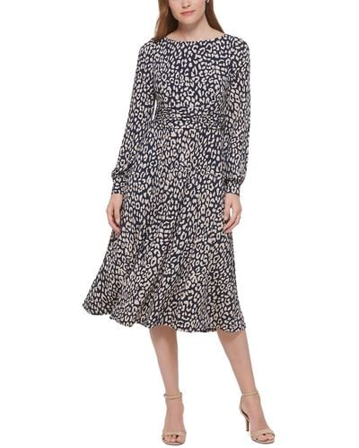 Jessica Howard Leopard Print Ruched Midi Dress - Multicolor