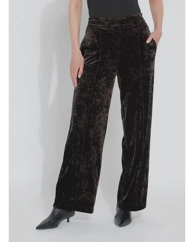 Lyssé Shay Crushed Velvet Suit Pant - Black