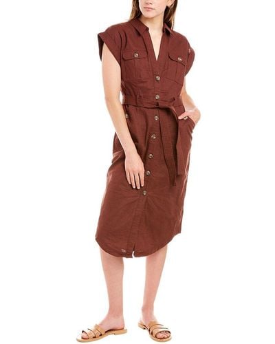 The Fifth Label Label Willow Linen-blend Midi Dress - Brown