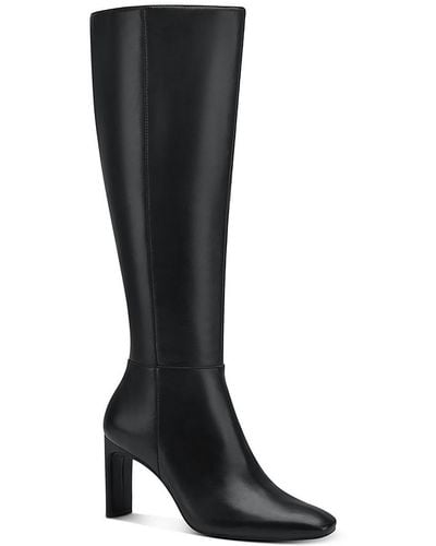 Alfani Tristanne Leather Tall Knee-high Boots - Black