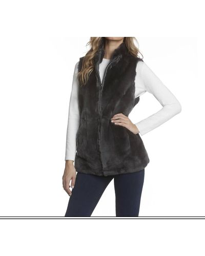 Metric Knits Reversible Faux Fur Vest - Black