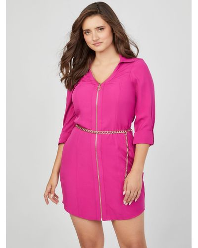 Guess Factory Abelina Challis Shirt Dress - Pink