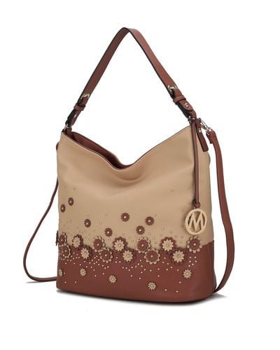 MKF Collection by Mia K Dione Vegan Leather Shoulder Handbag For - Brown